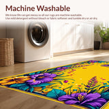 Ultra Soft Area Rug, Non Slip, Stain Resistant, Washable Area Rugs for Living Room, Bedroom, Colorful Abstract Lobster Motif(Yellow)