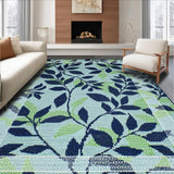 Whimsical Navy Floral Motif(Blue)