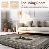 Ultra Soft Area Rug, Non Slip, Stain Resistant, Washable Area Rugs for Living Room, Bedroom, Sophisticated Wild Animal Inspired Decor(Beige)