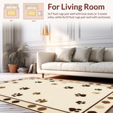 Ultra Soft Area Rug, Non Slip, Stain Resistant, Washable Area Rugs for Living Room, Bedroom, Contemporary Muted Pet Theme(Beige)