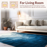 Ultra Soft Area Rug, Non Slip, Stain Resistant, Washable Area Rugs for Living Room, Bedroom, Serene Misty Forest Aesthetic(Blue)