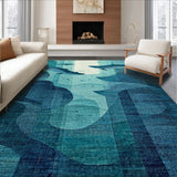 Ultra Soft Area Rug, Non Slip, Stain Resistant, Washable Area Rugs for Living Room, Bedroom, Ocean Depths Runner Rug Featuring Soft Non-Slip Octopus and Whale Silhouettes(Blue)