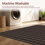 Ultra Soft Area Rug, Non Slip, Stain Resistant, Washable Area Rugs for Living Room, Bedroom, Elegant Textured Tartan Appeal(Brown)