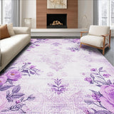 Ultra Soft Area Rug, Non Slip, Stain Resistant, Washable Area Rugs for Living Room, Bedroom, Modern Colorful Ogee Patterns(Purple)