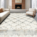 Ultra Soft Area Rug, Non Slip, Stain Resistant, Washable Area Rugs for Living Room, Bedroom, Rustic Southwestern Geometric Flair(Gray)