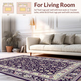 Ultra Soft Area Rug, Non Slip, Stain Resistant, Washable Area Rugs for Living Room, Bedroom, Whimsical Kids Room Aesthetic(Purple)