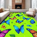 Ultra Soft Area Rug, Non Slip, Stain Resistant, Washable Area Rugs for Living Room, Bedroom, Charming Colorful Insect Motif Design(Blue)