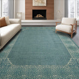 Ultra Soft Area Rug, Non Slip, Stain Resistant, Washable Area Rugs for Living Room, Bedroom, Modern Bowknot Bath Rug:  Elegant Scalloped Area Carpet(Blue)