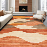 Ultra Soft Area Rug, Non Slip, Stain Resistant, Washable Area Rugs for Living Room, Bedroom, Traditional Antique Abstract Style(Orange)