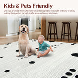 Ultra Soft Area Rug, Non Slip, Stain Resistant, Washable Area Rugs for Living Room, Bedroom, Bold Geometric Contrast Decor(White)
