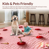 Ultra Soft Area Rug, Non Slip, Stain Resistant, Washable Area Rugs for Living Room, Bedroom, Cute Pastel Washable Sink Area Bath Mat(Pink)