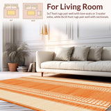 Ultra Soft Area Rug, Non Slip, Stain Resistant, Washable Area Rugs for Living Room, Bedroom, Contemporary Plush Orange Aesthetic(Orange)