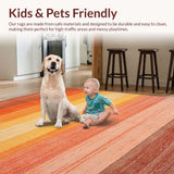 Ultra Soft Area Rug, Non Slip, Stain Resistant, Washable Area Rugs for Living Room, Bedroom, Elegant Minimalist Geometric Concept(Brown)