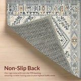 Ultra Soft Area Rug, Non Slip, Stain Resistant, Washable Area Rugs for Living Room, Bedroom, Sophisticated Trellis Design Element(Beige)