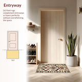 Ultra Soft Area Rug, Non Slip, Stain Resistant, Washable Area Rugs for Living Room, Bedroom, Southwest Aztec Cream Entryway Non-Slip Rug(Beige)
