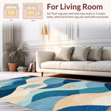 Ultra Soft Area Rug, Non Slip, Stain Resistant, Washable Area Rugs for Living Room, Bedroom, Marine Life Play Area Rug Kids Washable Floor Mat(Blue)