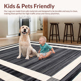 Ultra Soft Area Rug, Non Slip, Stain Resistant, Washable Area Rugs for Living Room, Bedroom, Stylish Minimalist Geometric Arrangement(Gray)