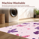 Ultra Soft Area Rug, Non Slip, Stain Resistant, Washable Area Rugs for Living Room, Bedroom, Joyful Whimsical Creature Landscape(Pink)