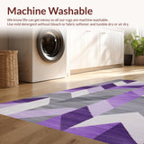 Ultra Soft Area Rug, Non Slip, Stain Resistant, Washable Area Rugs for Living Room, Bedroom, Stylish Transitional Lattice Arrangement(Purple)