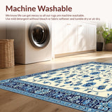 Ultra Soft Area Rug, Non Slip, Stain Resistant, Washable Area Rugs for Living Room, Bedroom, Country Wynona Rectangle Area for Patio in Blue Beige Color(Beige)