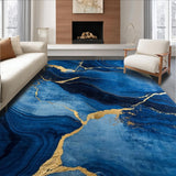 Ultra Soft Area Rug, Non Slip, Stain Resistant, Washable Area Rugs for Living Room, Bedroom, Serene Blue Tones with Texture(Blue)