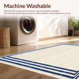 Versatile Striped Area Stylish Coastal Living Decor(Beige)