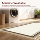 Ultra Soft Area Rug, Non Slip, Stain Resistant, Washable Area Rugs for Living Room, Bedroom, Rustic Natural Fiber Striped Motif(Beige)