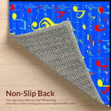 Ultra Soft Area Rug, Non Slip, Stain Resistant, Washable Area Rugs for Living Room, Bedroom, Playful Orchestral Color Fusion(Blue)
