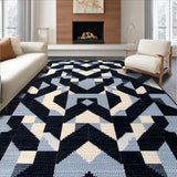 Ultra Soft Area Rug, Non Slip, Stain Resistant, Washable Area Rugs for Living Room, Bedroom, Neutral Abstract Grey Dining Room Non-Slip Area Carpet(Black)