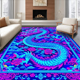 Ultra Soft Area Rug, Non Slip, Stain Resistant, Washable Area Rugs for Living Room, Bedroom, Vibrant Colorful Mythical Design(Blue)