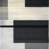 Ultra Soft Area Rug, Non Slip, Stain Resistant, Washable Area Rugs for Living Room, Bedroom, Monochromatic Abstract Wool Rug for Minimalist Decor(Black)