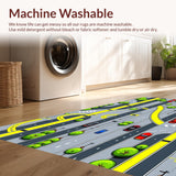 Ultra Soft Area Rug, Non Slip, Stain Resistant, Washable Area Rugs for Living Room, Bedroom, Educational City Life Journey Mat(Yellow)