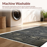 Ultra Soft Area Rug, Non Slip, Stain Resistant, Washable Area Rugs for Living Room, Bedroom, Chic Black and White Design(Black)