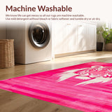 Ultra Soft Area Rug, Non Slip, Stain Resistant, Washable Area Rugs for Living Room, Bedroom, Elegant Safari Inspired Motif(Pink)
