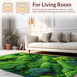 Ultra Soft Area Rug, Non Slip, Stain Resistant, Washable Area Rugs for Living Room, Bedroom, Soft Washable Aesthetic Shower Mat with Botanical Design(Green)