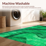 Ultra Soft Area Rug, Non Slip, Stain Resistant, Washable Area Rugs for Living Room, Bedroom, Dynamic Fuzzy Gem Tones(Green)