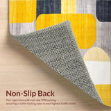 Ultra Soft Area Rug, Non Slip, Stain Resistant, Washable Area Rugs for Living Room, Bedroom, Striking Bold Color Contrast Art(Yellow)