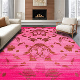 Ultra Soft Area Rug, Non Slip, Stain Resistant, Washable Area Rugs for Living Room, Bedroom, Artistic Cheetah Pattern Elegance(Pink)