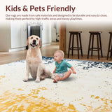 Ultra Soft Area Rug, Non Slip, Stain Resistant, Washable Area Rugs for Living Room, Bedroom, Dreamy Tie Dye Artistic Splatter Design for Playful Ambiance(Yellow)