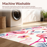 Ultra Soft Area Rug, Non Slip, Stain Resistant, Washable Area Rugs for Living Room, Bedroom, Pastel Floral Watercolor Impression(White)