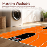 Ultra Soft Area Rug, Non Slip, Stain Resistant, Washable Area Rugs for Living Room, Bedroom, Energetic Playful Court Design(Orange)