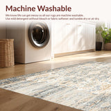 Ultra Soft Area Rug, Non Slip, Stain Resistant, Washable Area Rugs for Living Room, Bedroom, Boho Neutral with Geometric Design(Beige)