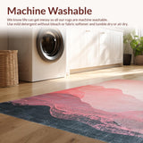 Ultra Soft Area Rug, Non Slip, Stain Resistant, Washable Area Rugs for Living Room, Bedroom, Blush Cascade Rug: Modern Ombre Design, Abstract Artistry(Pink)