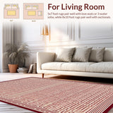 Abstract Cream and Maroon Motif(Red)