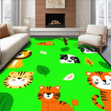 Ultra Soft Area Rug, Non Slip, Stain Resistant, Washable Area Rugs for Living Room, Bedroom, Enchanting Forest Animal Landscape(Green)