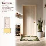 Ultra Soft Area Rug, Non Slip, Stain Resistant, Washable Area Rugs for Living Room, Bedroom, Elegant Soft Neutral Botanical Motif(Beige)