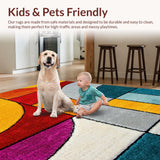 Ultra Soft Area Rug, Non Slip, Stain Resistant, Washable Area Rugs for Living Room, Bedroom, Abstract Multi-Color Living Room Stain-Resistant Rug(Orange)
