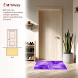 Ultra Soft Area Rug, Non Slip, Stain Resistant, Washable Area Rugs for Living Room, Bedroom, Lively Purple Watercolor Fusion(Purple)