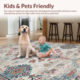 Ultra Soft Area Rug, Non Slip, Stain Resistant, Washable Area Rugs for Living Room, Bedroom, Whimsical Abstract Patterned Charm(Gray)