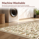 Ultra Soft Area Rug, Non Slip, Stain Resistant, Washable Area Rugs for Living Room, Bedroom, Rustic Earthy Floral Arrangement(Beige)
